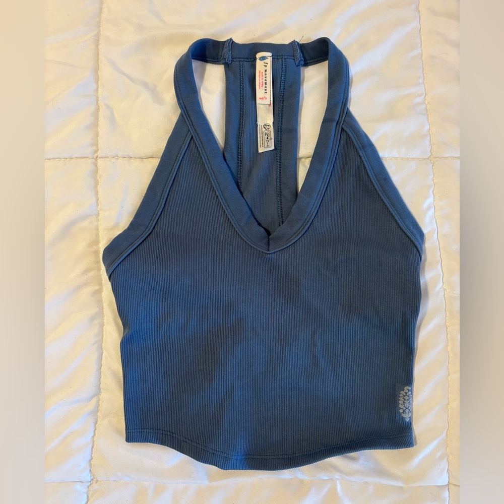 FP Movement Blue Ribbed Racerback Crop Top XS/S